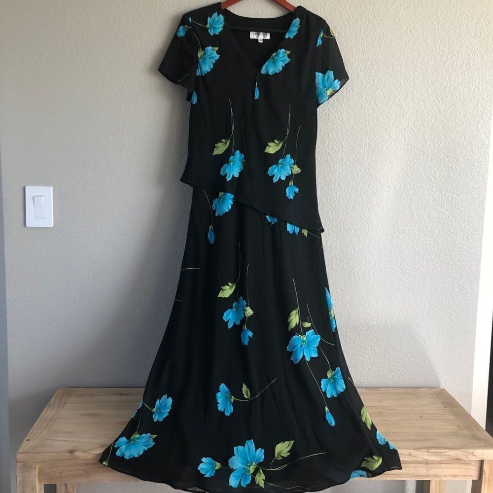 Vintage Studio I Flowy Sheer Floral Dress 8